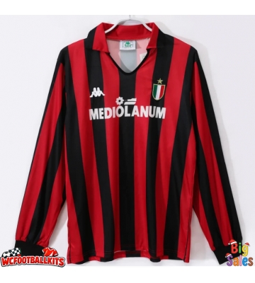 AC Milan 1988-1989 Retro Home Shirt Men Long Sleeve