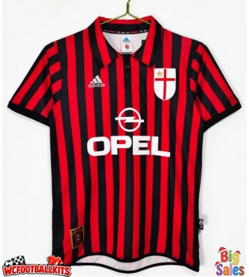 AC Milan 1999-2000 Retro Home Shirt Men Short Sleeve