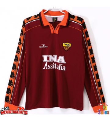 AS Roma 1998-1999 Retro Home Shirt Men Long Sleeve