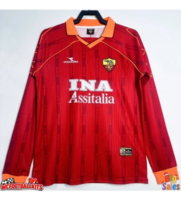 AS Roma 1999-2000 Retro Home Shirt Men Long Sleeve