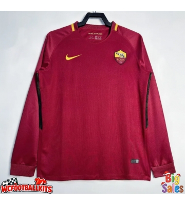 AS Roma 2017-2018 Retro Home Shirt Men Long Sleeve