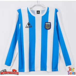 Argentina 1986 Retro Home Shirt Men Long Sleeve