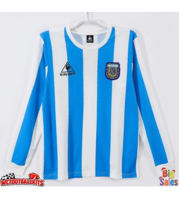 Argentina 1986 Retro Home Shirt Men Long Sleeve