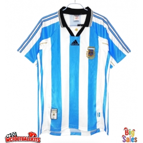 Argentina 1998-1999 Retro Home Shirt Men Short Sleeve
