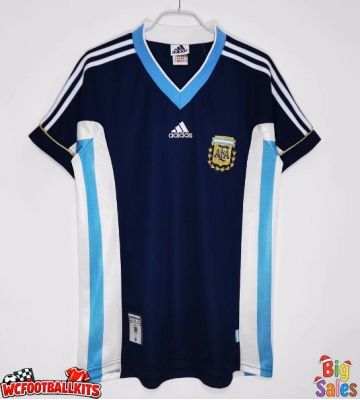 Argentina 1998 Retro Away Shirt Men Short Sleeve