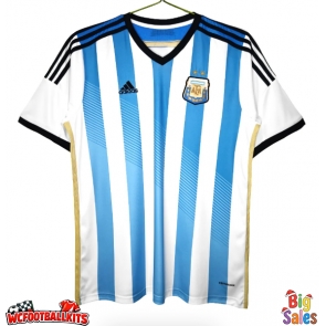Argentina 2014 Retro Home Shirt Men Short Sleeve