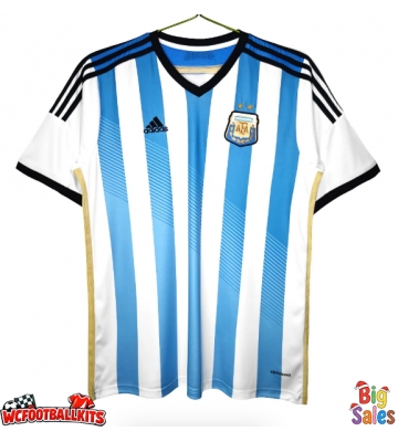 Argentina 2014 Retro Home Shirt Men Short Sleeve