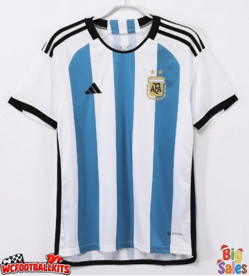 Argentina 2022 Retro Home Shirt Men Short Sleeve