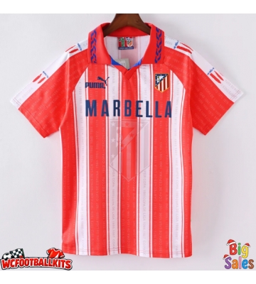 Atletico Madrid 1995-1996 Retro Home Shirt Men Short Sleeve