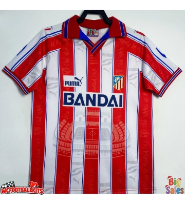 Atletico Madrid 1996-1997 Retro Home Shirt Men Short Sleeve
