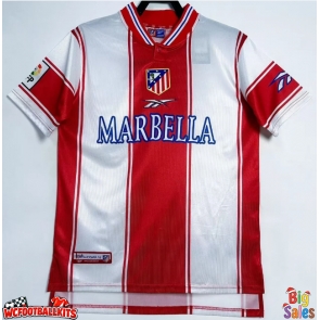 Atletico Madrid 1999-2000 Retro Home Shirt Men Short Sleeve