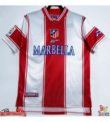 Atletico Madrid 1999-2000 Retro Home Shirt Men Short Sleeve