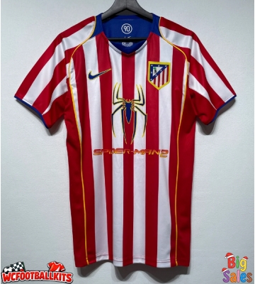 Atletico Madrid 2004-2005 Retro Home Shirt Men Short Sleeve