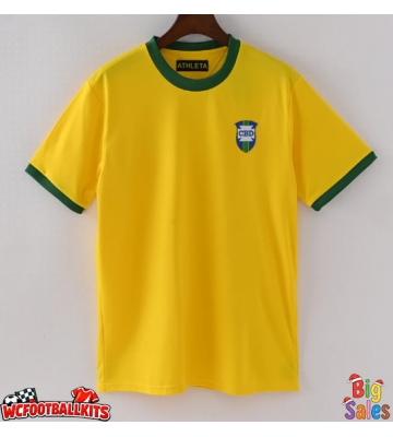 Brazil 1970 Retro Home Shirt Men Short Sleeve