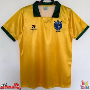 Brazil 1988 Retro Home Shirt Men Short Sleeve
