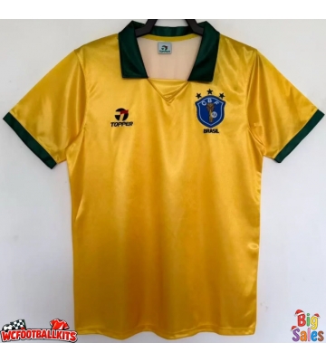 Brazil 1988 Retro Home Shirt Men Short Sleeve