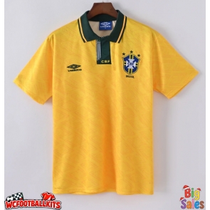 Brazil 1991-1993 Retro Home Shirt Men Short Sleeve
