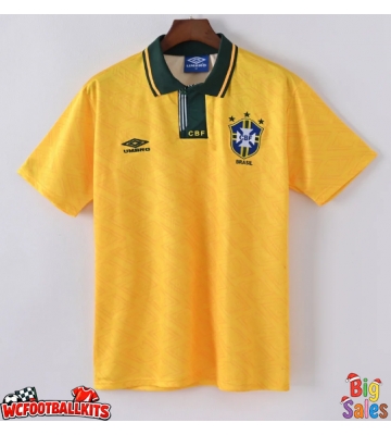 Brazil 1991-1993 Retro Home Shirt Men Short Sleeve
