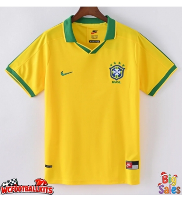 Brazil 1997 Retro Home Shirt Men Short Sleeve
