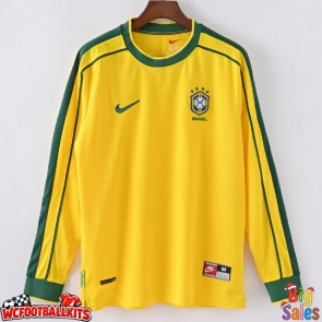 Brazil 1998 Retro Home Shirt Men Long Sleeve