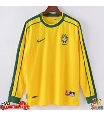 Brazil 1998 Retro Home Shirt Men Long Sleeve