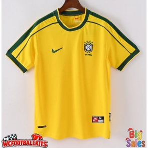Brazil 1998 Retro Home Shirt Men Short Sleeve
