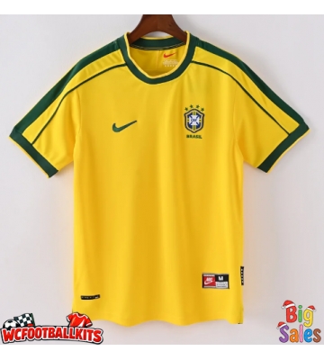 Brazil 1998 Retro Home Shirt Men Short Sleeve