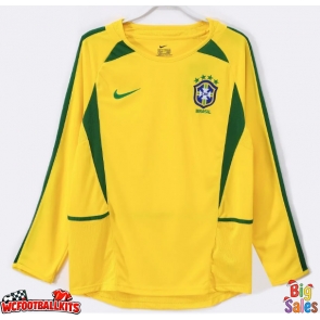 Brazil 2002 Retro Home Shirt Men Long Sleeve