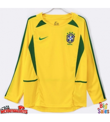 Brazil 2002 Retro Home Shirt Men Long Sleeve