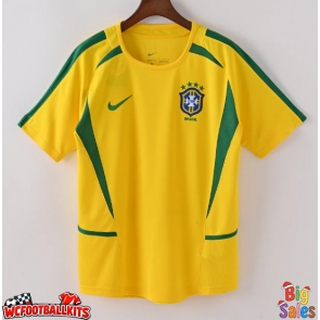 Brazil 2002 Retro Home Shirt Men Short Sleeve