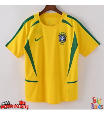 Brazil 2002 Retro Home Shirt Men Short Sleeve