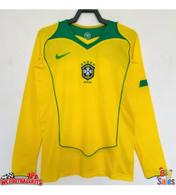Brazil 2004 Retro Home Shirt Men Long Sleeve