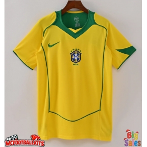 Brazil 2004 Retro Home Shirt Men Short Sleeve