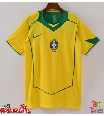 Brazil 2004 Retro Home Shirt Men Short Sleeve