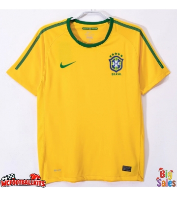 Brazil 2010 Retro Home Shirt Men Short Sleeve