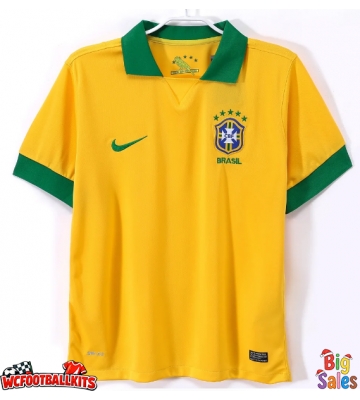 Brazil 2013 Retro Home Shirt Men Short Sleeve