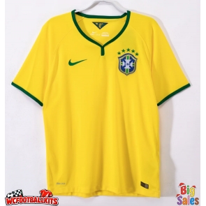 Brazil 2014 Retro Home Shirt Men Short Sleeve