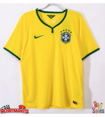 Brazil 2014 Retro Home Shirt Men Short Sleeve