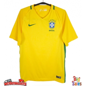 Brazil 2016 Retro Home Shirt Men Yellow Short Sleeve