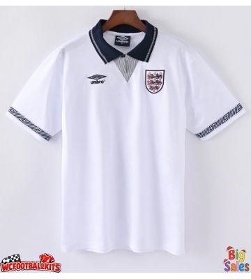 England 1990 Retro Home Shirt Men Short Sleeve