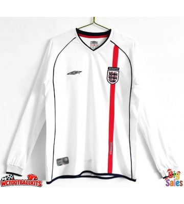 England 2002 Retro Home Shirt Men Long Sleeve