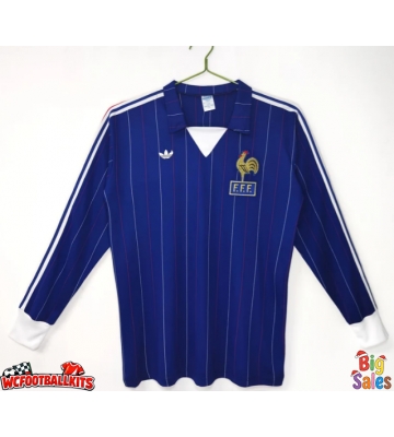 France 1980-1982 Retro Home Shirt Men Long Sleeve