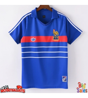 France 1984 Retro Home Shirt Men Short Sleeve