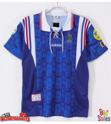 France 1996 Retro Home Shirt Men Short Sleeve