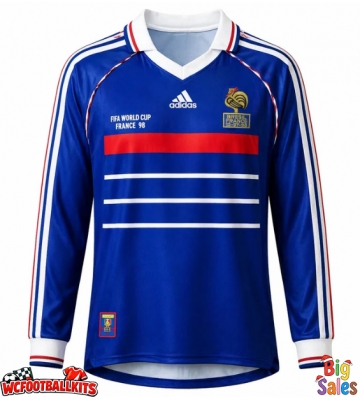 France 1998 Retro Home Shirt Men Long Sleeve