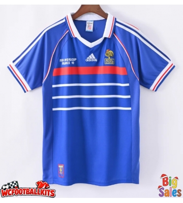 France 1998 Retro Home Shirt Men Short Sleeve