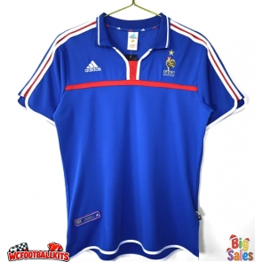 France 2000 Retro Home Shirt Men Short Sleeve