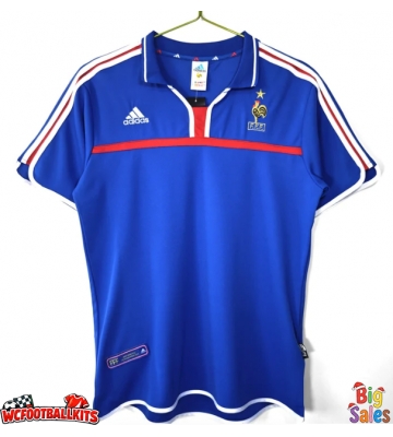 France 2000 Retro Home Shirt Men Short Sleeve
