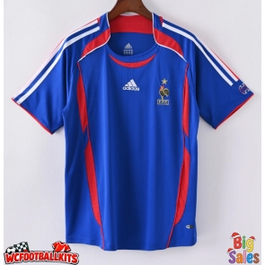 France 2006 Retro Home Shirt Men Short Sleeve