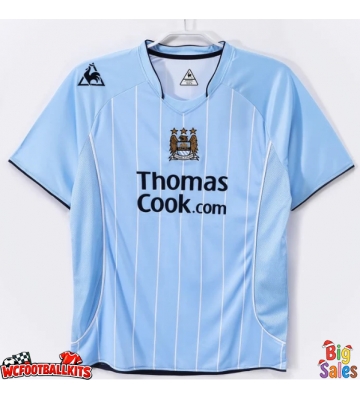 Manchester City 2007-2008 Retro Home Shirt Men Short Sleeve